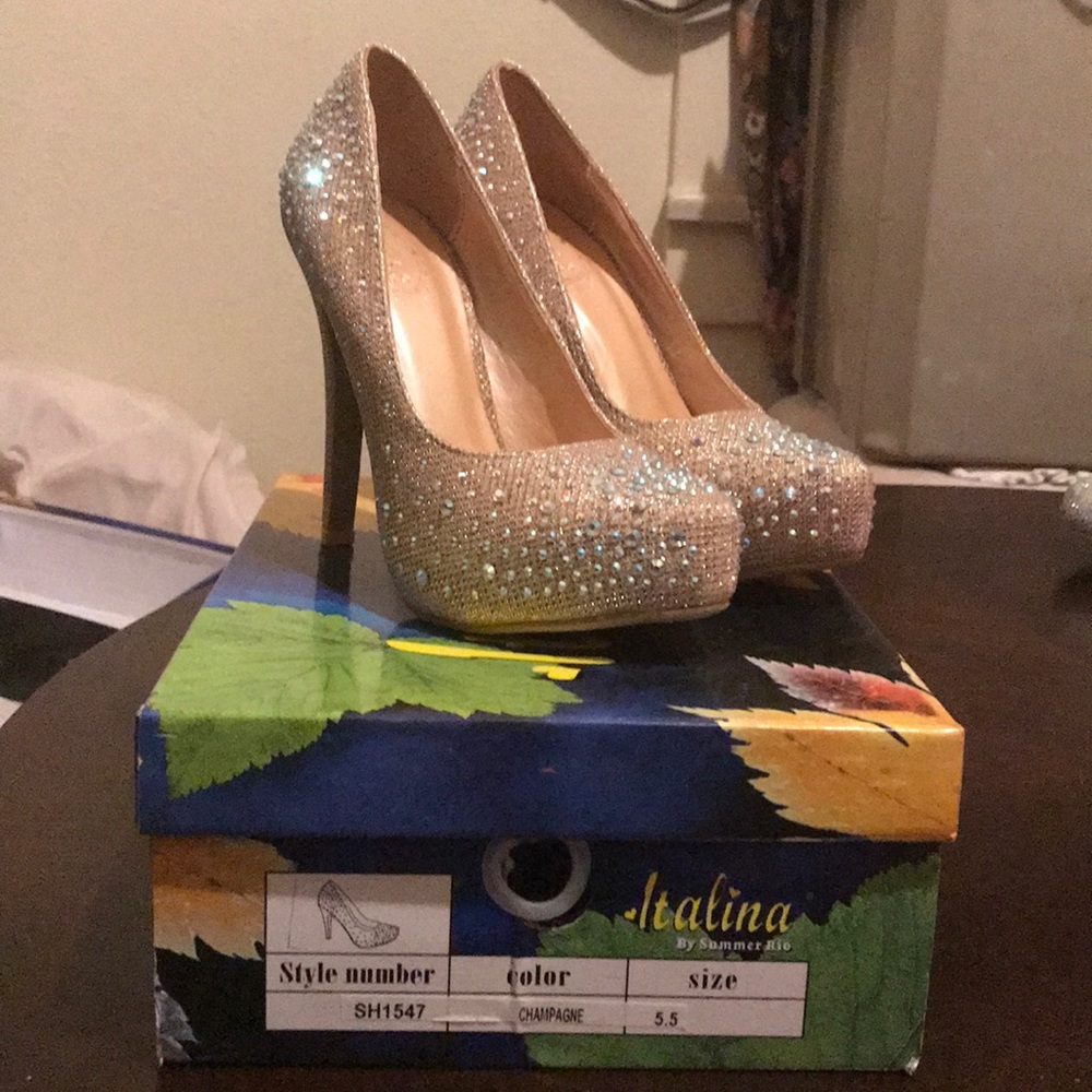 Champagne high heels